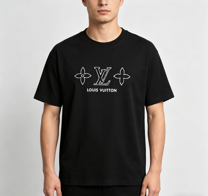 LOUIS VUITTON T-SHIRT - SCHWARZ / WEIß - SUPER CLONE 260g