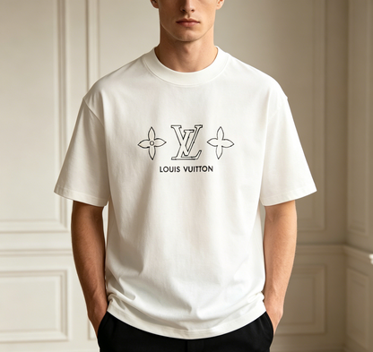 LOUIS VUITTON T-SHIRT - SCHWARZ / WEIß - SUPER CLONE 260g