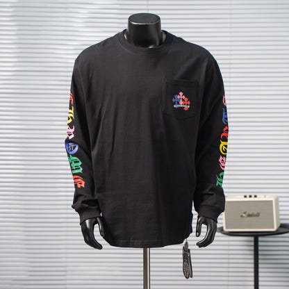 CHROME HEARTS CH MULTI-COLOR CEMETERY CROSS LONG SLEEVE T-SHIRT – 1:1 HIGH END