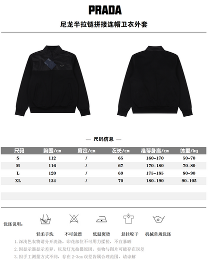PRADA RE-NYLON ZIP JACKET - SCHWARZ/BLAU – MODEL 1 (S–XL) – mit Tags – 1:1 HIGH END