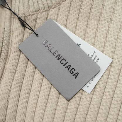 BALENCIAGA 26FW BLCG WAVE LOGO HALF-ZIP KNIT SWEATER – 1:1 HIGH END