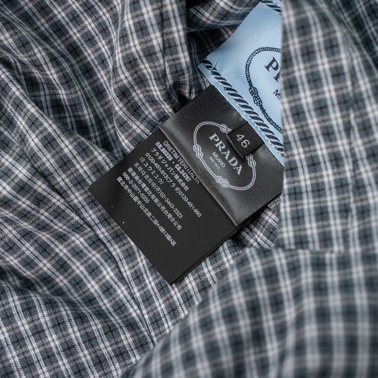 PRADA TRIANGLE LOGO CHECK REVERSIBLE COLLAR JACKET – 1:1 HIGH END