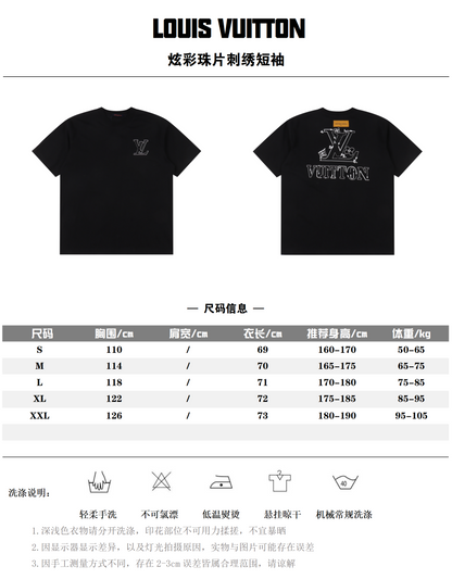 LOUIS VUITTON T-SHIRT - SCHWARZ / WEIß - SUPER CLONE 260g