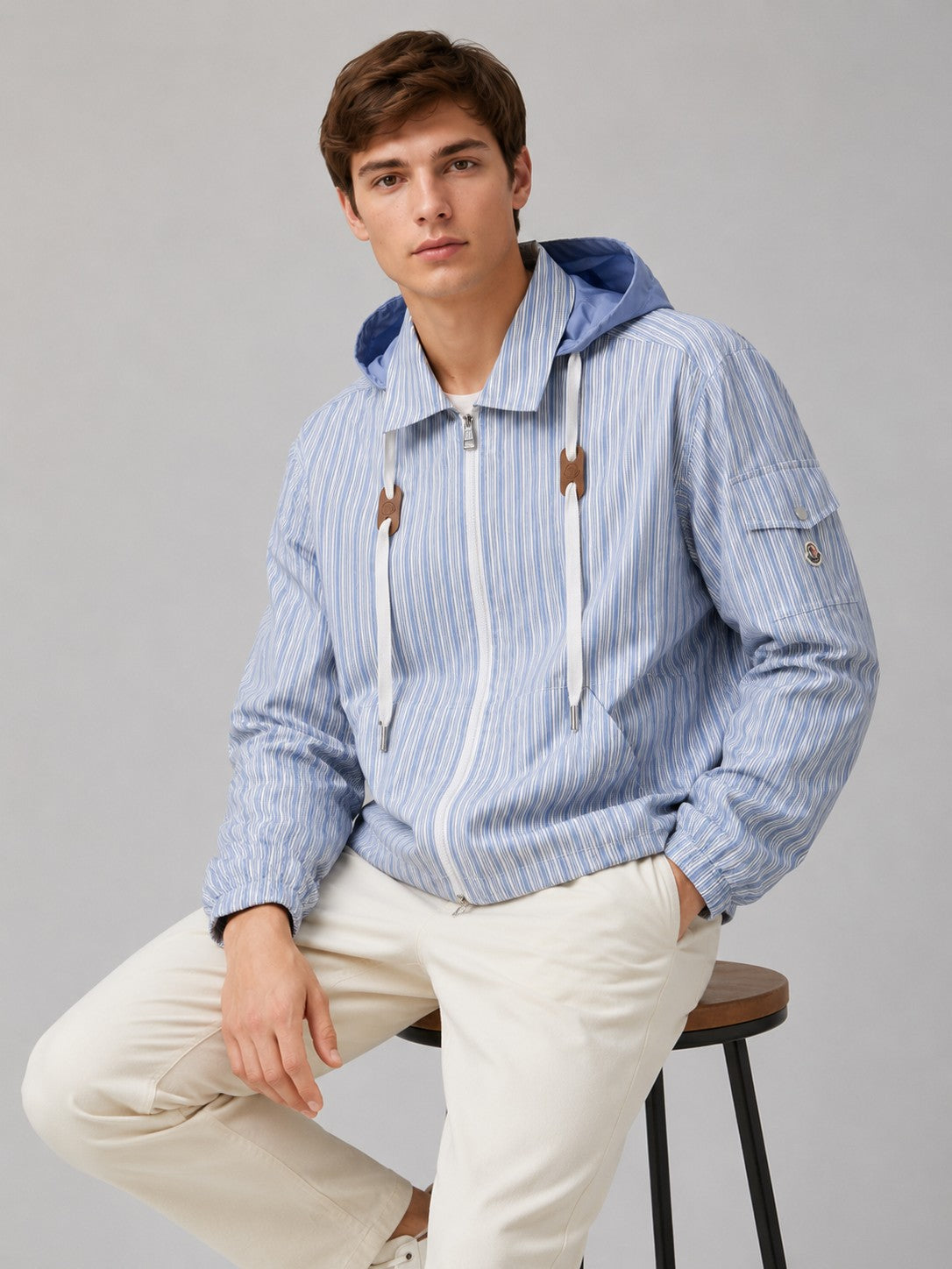 MONCLER STRIPED HOODED ZIP JACKET – 1:1 HIGH END