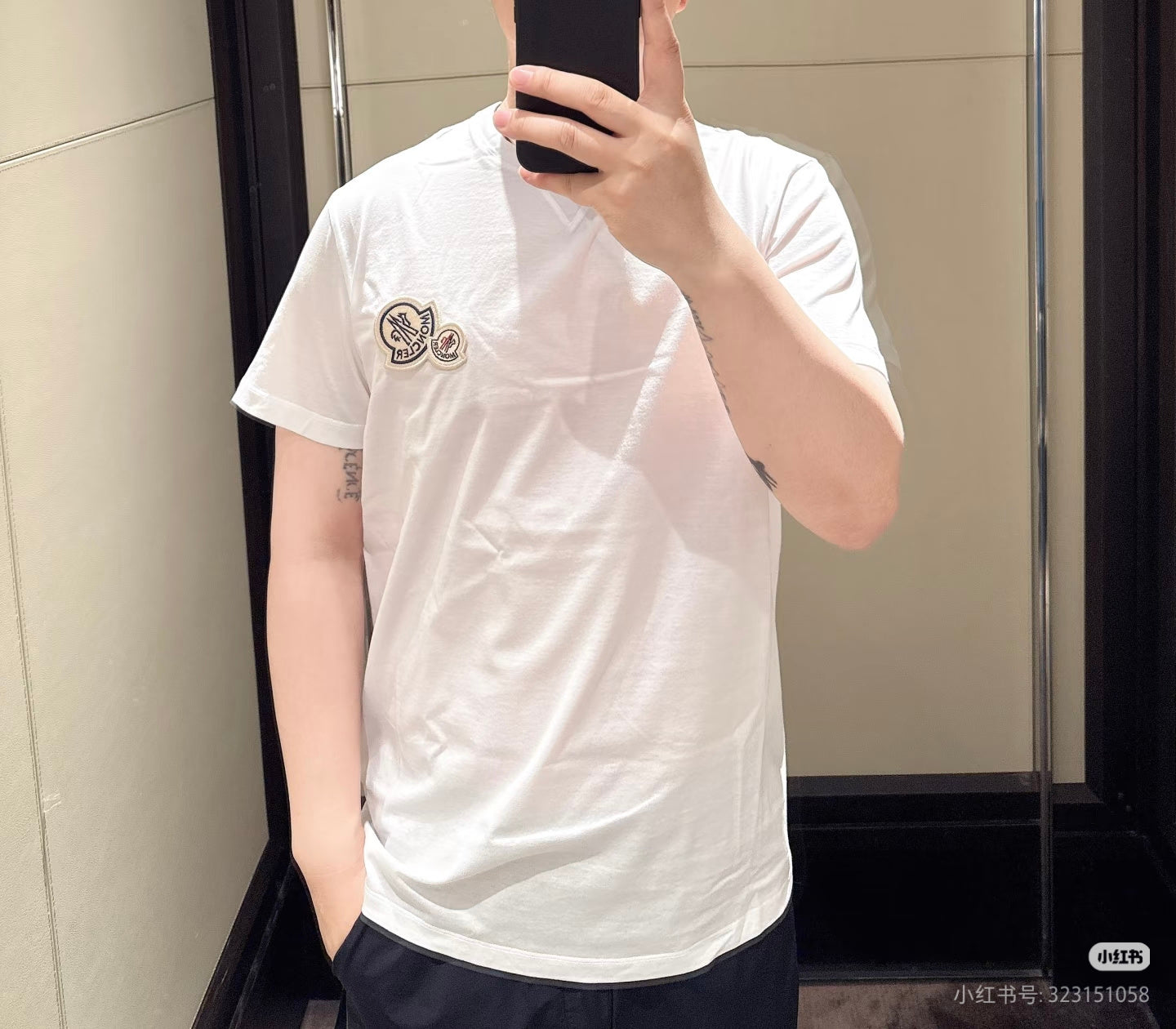 MONCLER T-SHIRT - SCHWARZ / WEIß - SUPER CLONE 260g