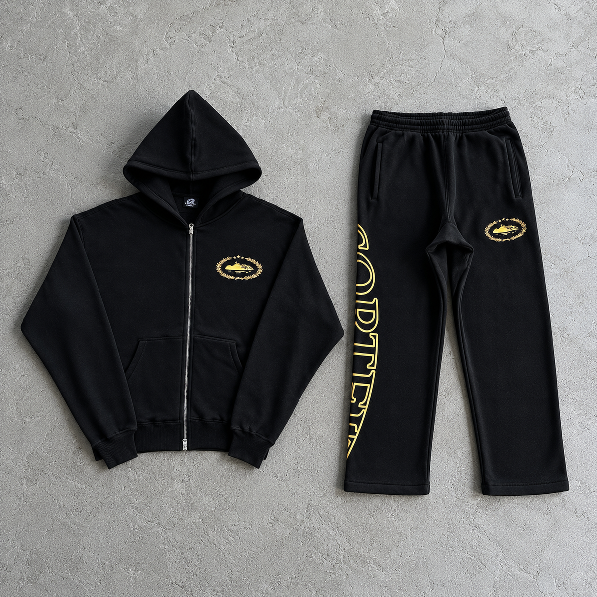 CORTEIZ-STYLE HOODIE & LONG PANTS SET – 5 COLORS – HIGH QUALITY 1:1
