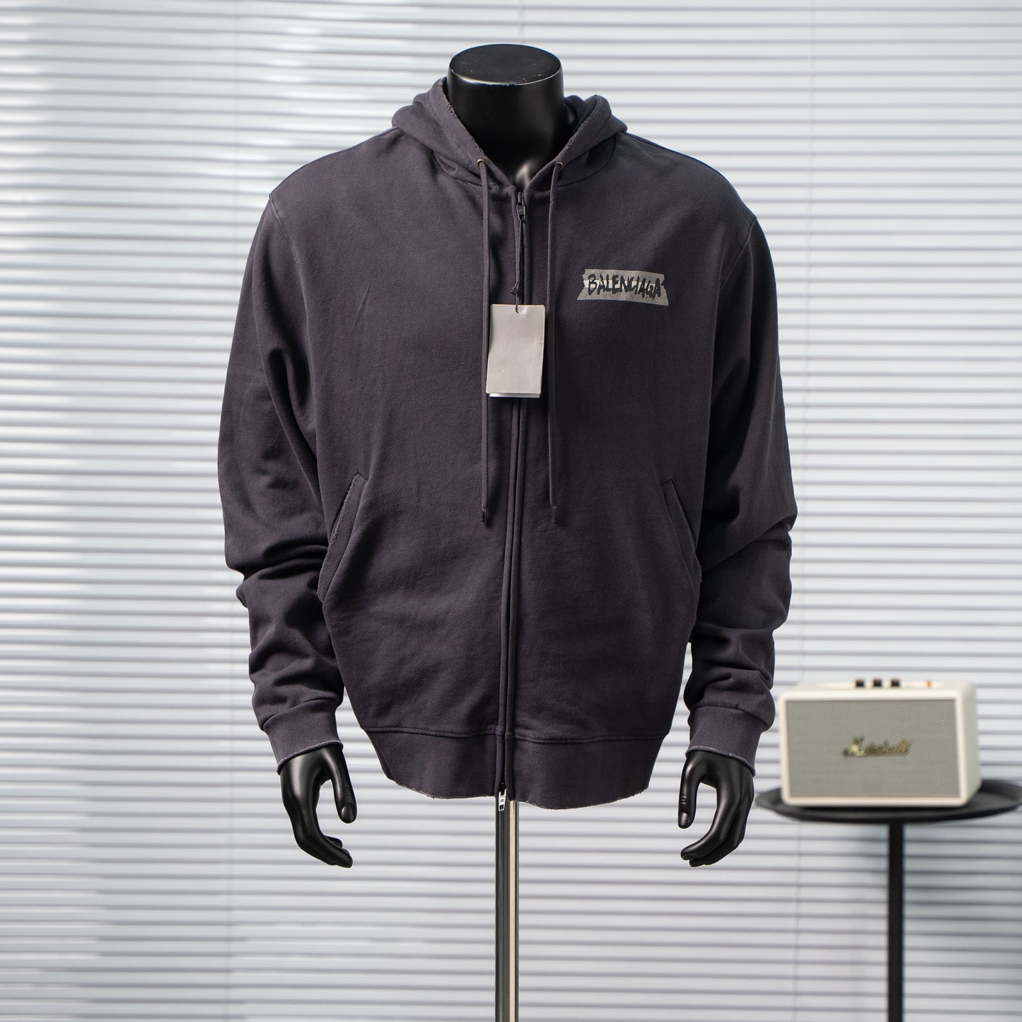 BALENCIAGA OVERSIZED DISTRESSED ZIP-UP HOODIE – 1:1 HIGH END