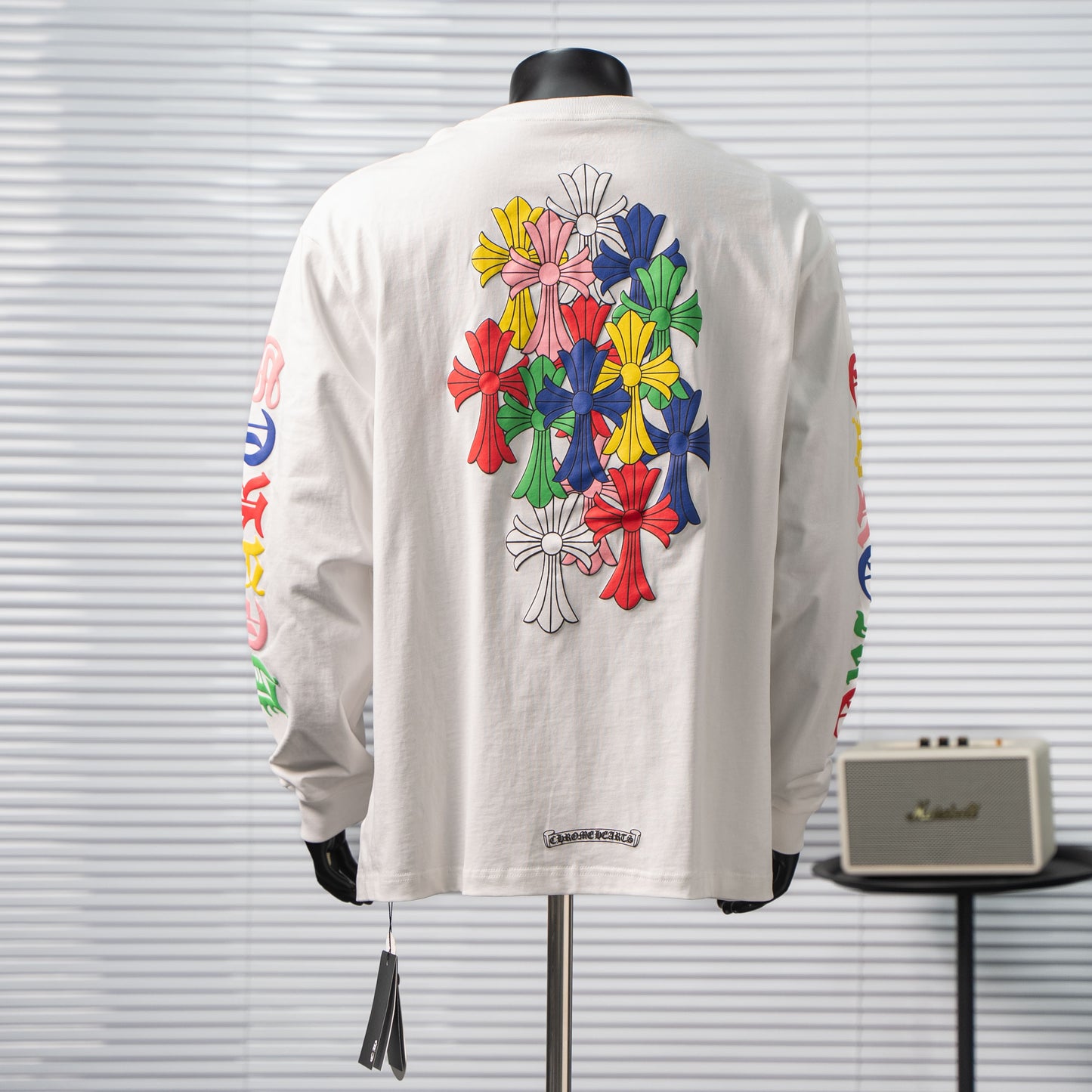 CHROME HEARTS CH MULTI-COLOR CEMETERY CROSS LONG SLEEVE T-SHIRT – 1:1 HIGH END