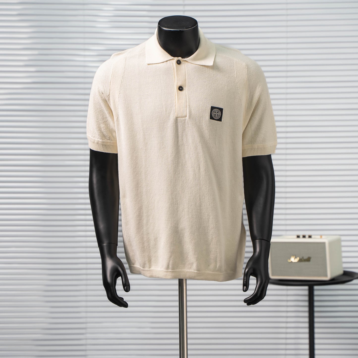 STONE ISLAND WAFFLE KNIT POLO SHIRT– 1:1 HIGH END