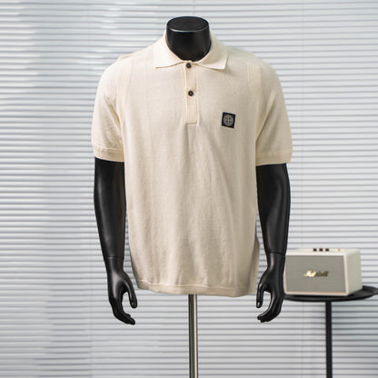 STONE ISLAND WAFFLE KNIT POLO SHIRT– 1:1 HIGH END