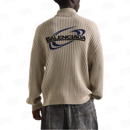BALENCIAGA 26FW BLCG WAVE LOGO HALF-ZIP KNIT SWEATER – 1:1 HIGH END