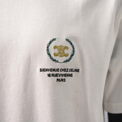 CELINE SUMMER EMBROIDERED LOGO T-SHIRT– 1:1 HIGH END