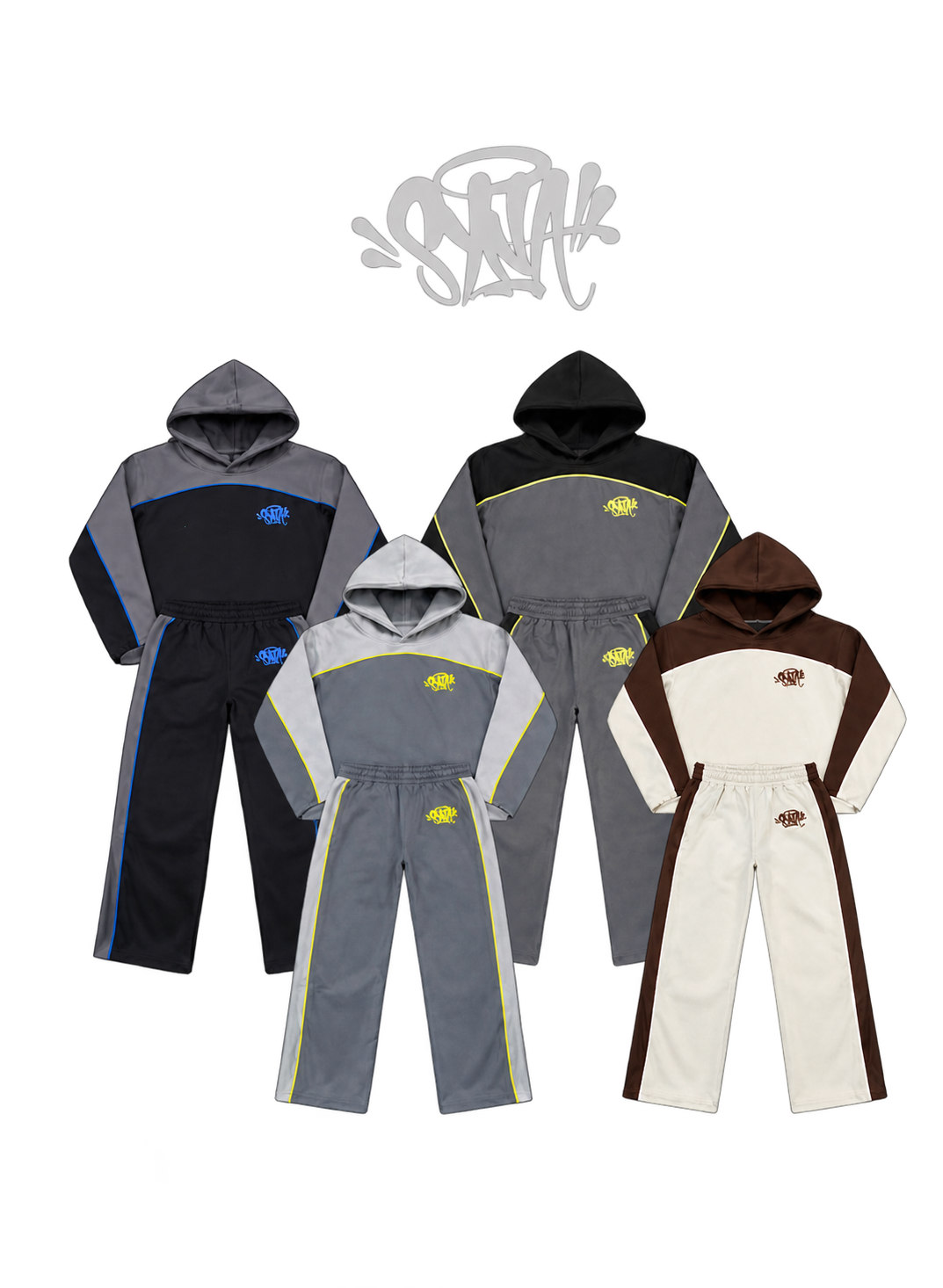 SYNA WORLD-STYLE TEAM PIPE TRACKSUIT – HOODIE & LONG PANTS – 4 COLORS – HIGH QUALITY 1:1