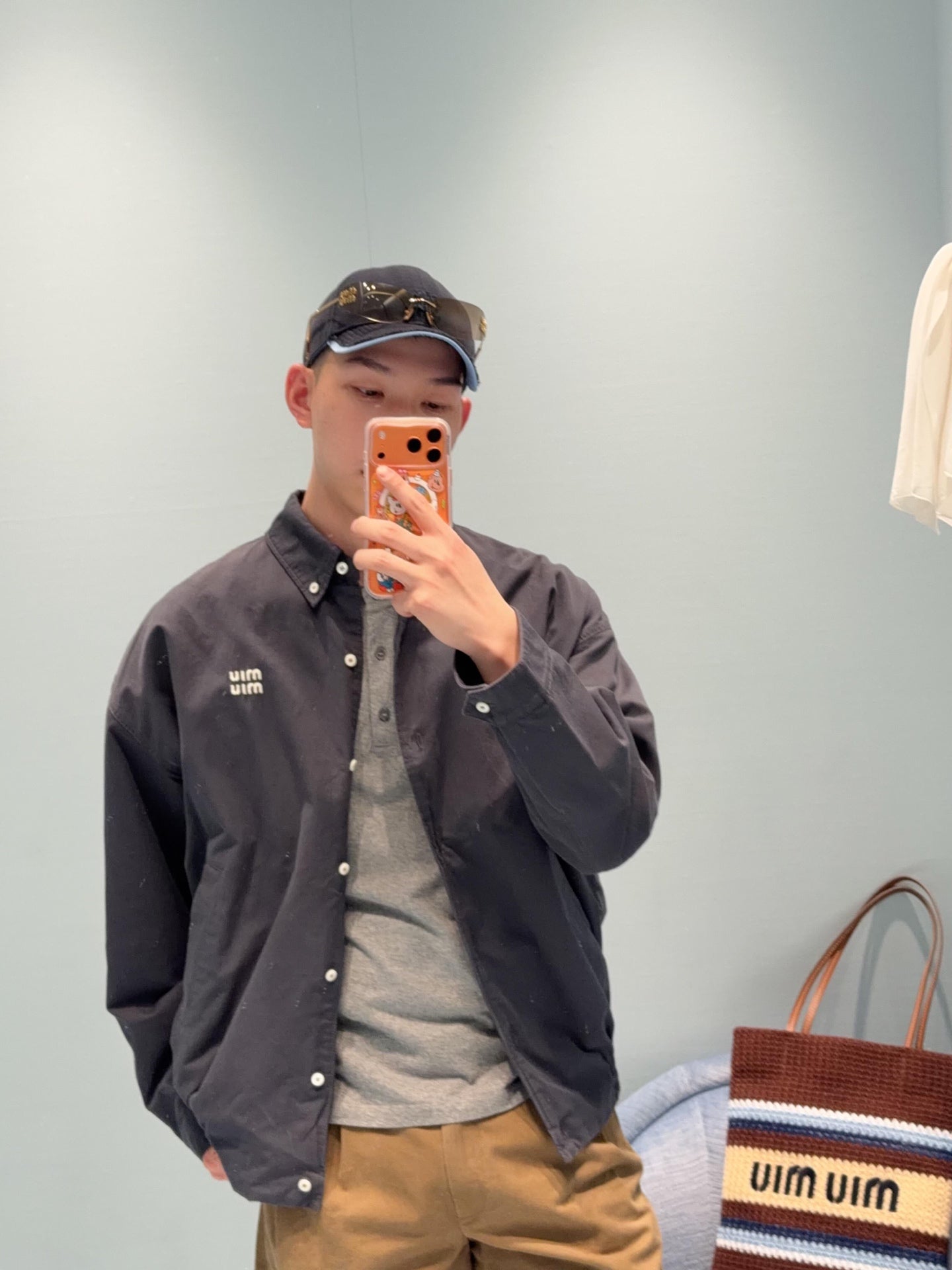 MIU MIU EMBROIDERED LOGO SNAP-BUTTON CASUAL JACKET– 1:1 HIGH END