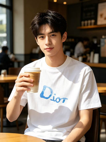 DIOR GRADIENT GRAFFITI EMBROIDERY T-SHIRT– 1:1 HIGH END