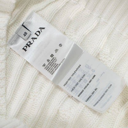 PRADA CABLE KNIT LOGO CREW NECK SWEATER– 1:1 HIGH END