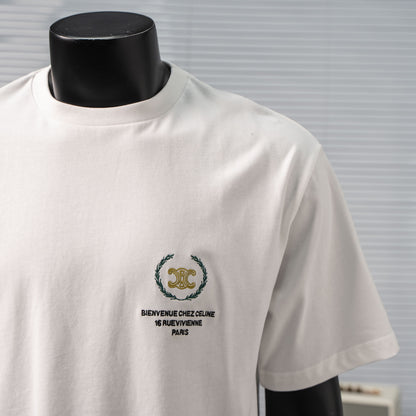CELINE SUMMER EMBROIDERED LOGO T-SHIRT– 1:1 HIGH END