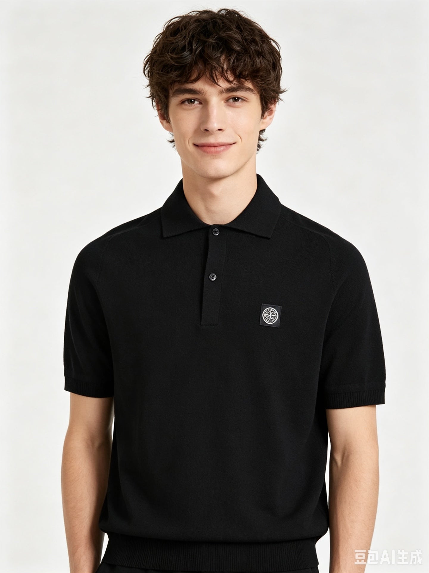STONE ISLAND WAFFLE KNIT POLO SHIRT– 1:1 HIGH END