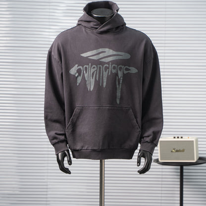 BALENCIAGA DISTRESSED LIQUID LOGO HOODIE – 1:1 HIGH END
