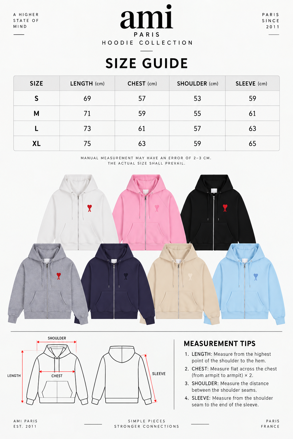 AMI HOODIE COLLECTION – MULTIPLE DESIGNS – HIGH QUALITY 1:1