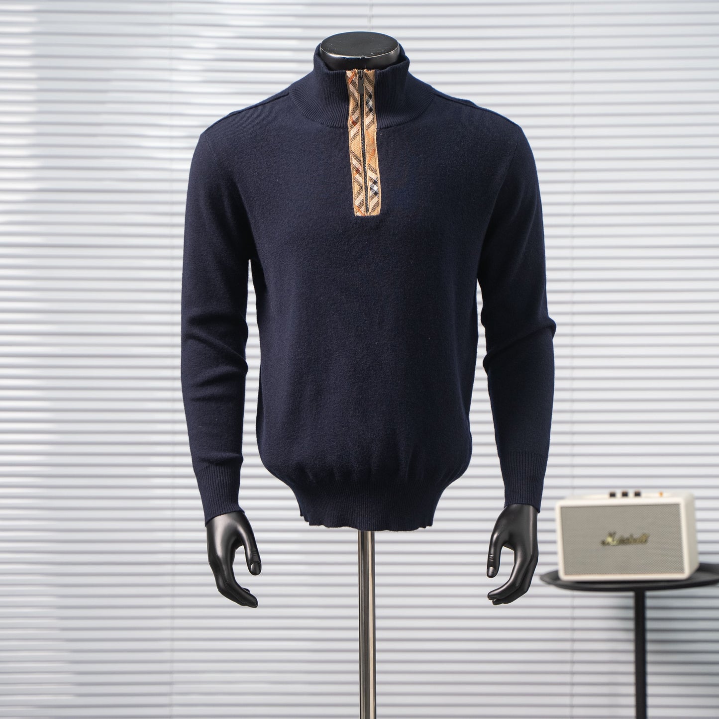 BURBERRY BBR CHECK ZIP KNIT SWEATER – 1:1 HIGH END
