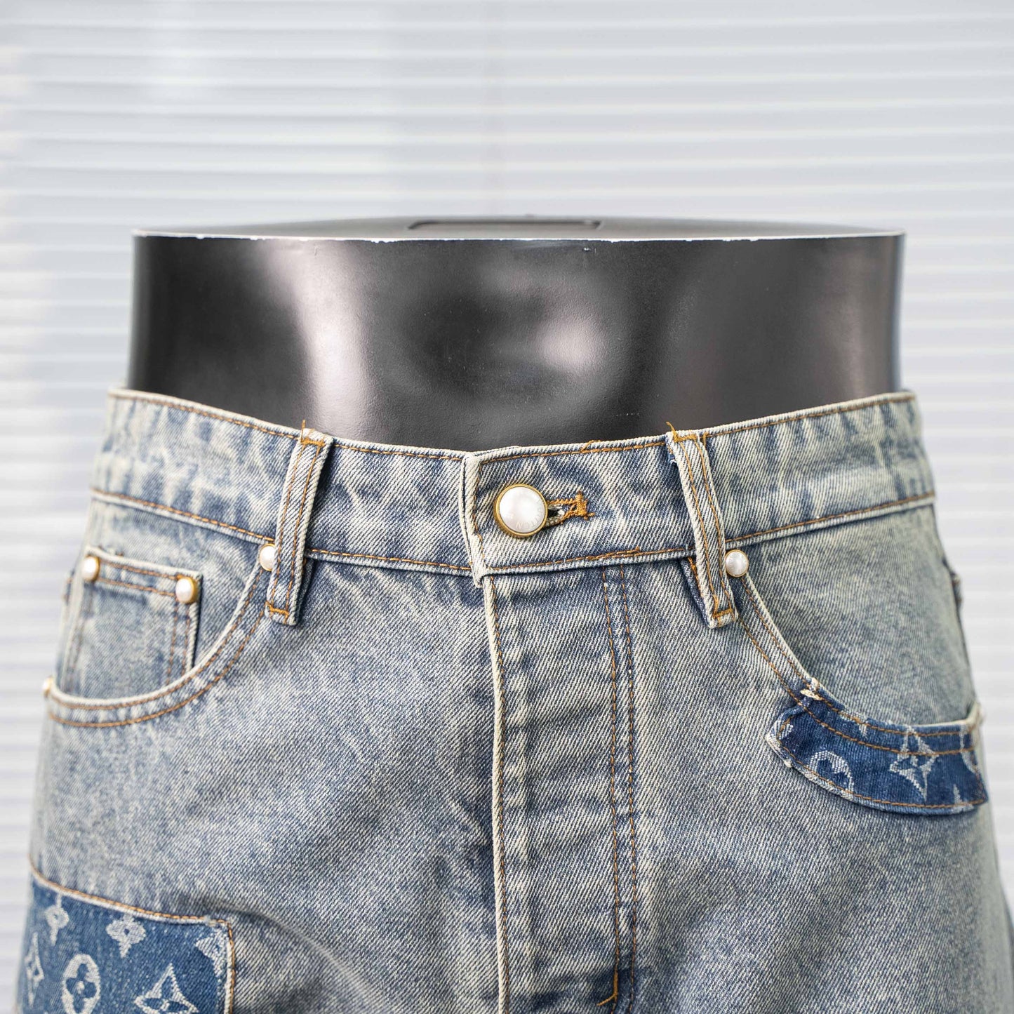 LOUIS VUITTON MONOGRAM PATCHWORK DENIM SKATE PANTS – 1:1 HIGH END