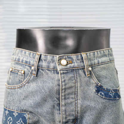 LOUIS VUITTON MONOGRAM PATCHWORK DENIM SKATE PANTS – 1:1 HIGH END