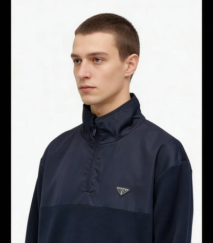 PRADA RE-NYLON ZIP JACKET - SCHWARZ/BLAU – MODEL 1 (S–XL) – mit Tags – 1:1 HIGH END