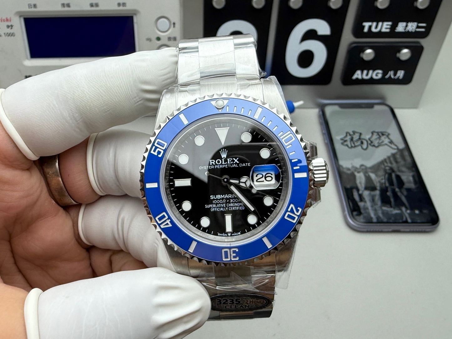 Rolex Datejust 41 mm, cadran gris, lunette plate - SUPER CLONE - MOUVEMENT SUISSE - Bracelet Jubilee