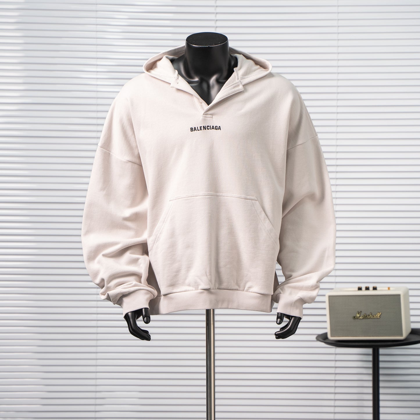 BALENCIAGA EMBROIDERED LOGO V-NECK HOODIE– 1:1 HIGH END