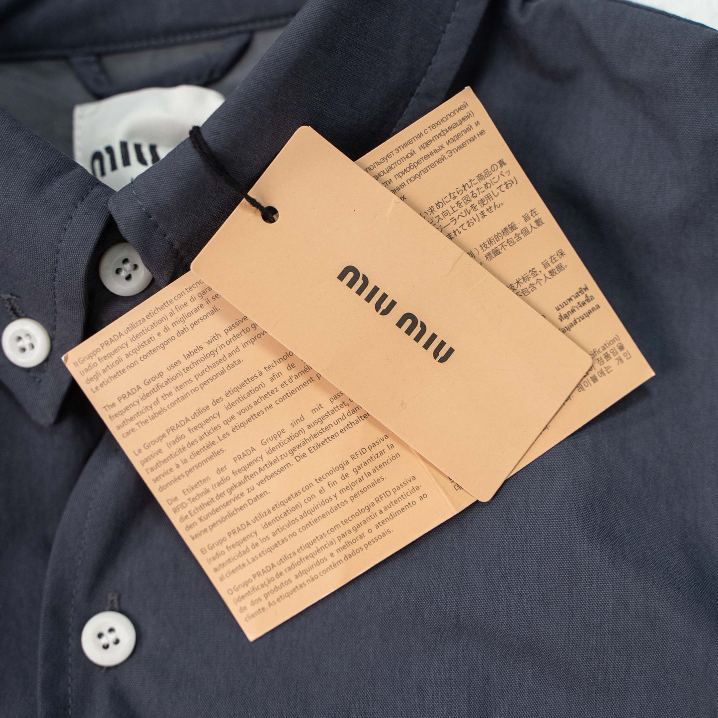MIU MIU EMBROIDERED LOGO SNAP-BUTTON CASUAL JACKET– 1:1 HIGH END