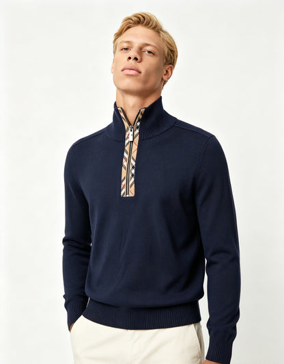 BURBERRY BBR CHECK ZIP KNIT SWEATER – 1:1 HIGH END