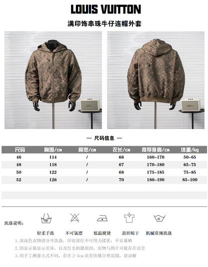 LOUIS VUITTON MONOGRAM BEADED DENIM HOODED JACKET– 1:1 HIGH END