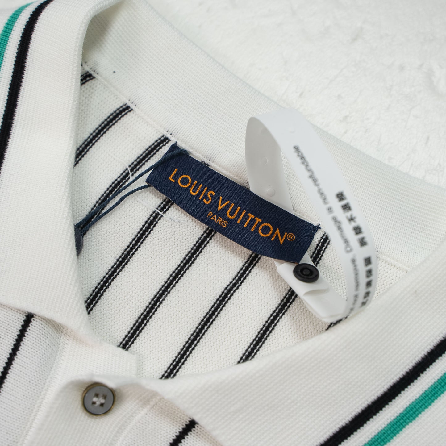 LOUIS VUITTON STRIPED KNIT SHORT-SLEEVE POLO SHIRT – 1:1 HIGH END