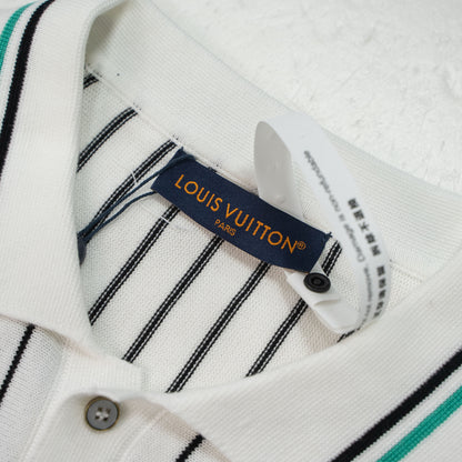 LOUIS VUITTON STRIPED KNIT SHORT-SLEEVE POLO SHIRT – 1:1 HIGH END