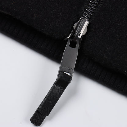 BURBERRY WOOL & LEATHER HOODIE JACKET - SUPER CLONE