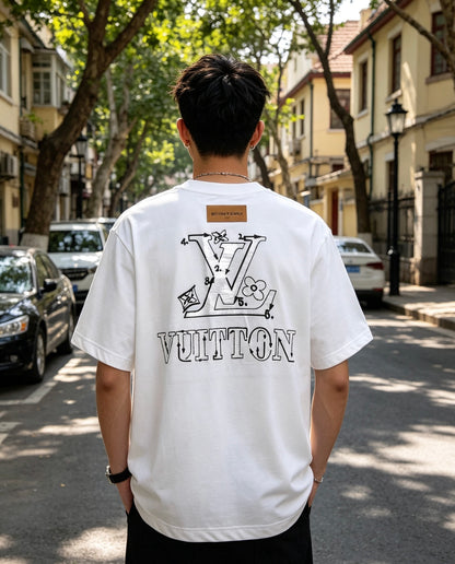 LOUIS VUITTON T-SHIRT - SCHWARZ / WEIß - SUPER CLONE 260g