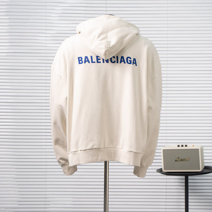 BALENCIAGA EMBROIDERED LOGO ZIP HOODIE – 1:1 HIGH END