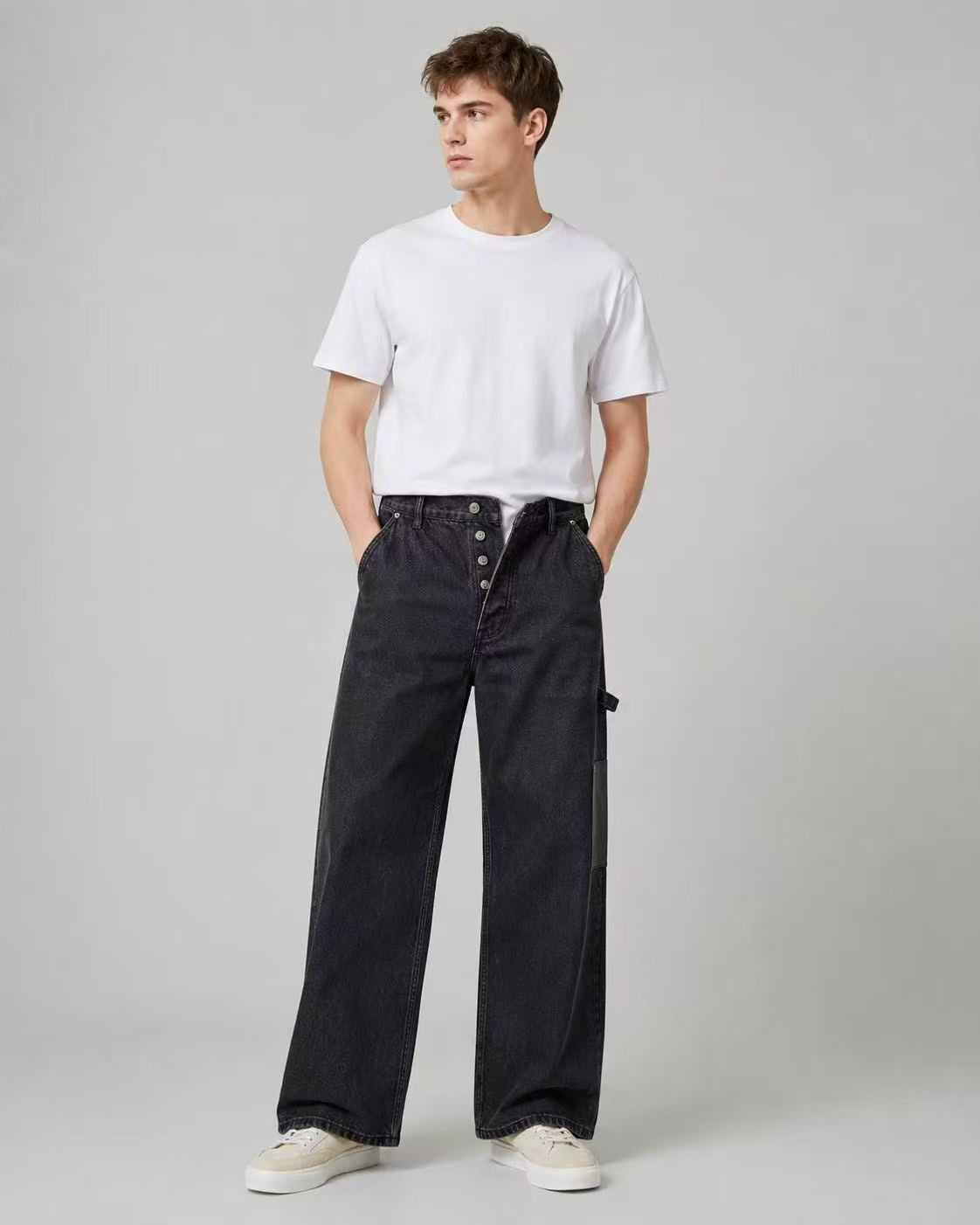 LOEWE ANAGRAM PATCH BLACK DENIM JEANS – 1:1 HIGH END