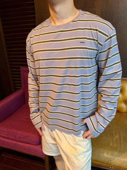 PRADA STRIPED LONG SLEEVE T-SHIRT– 1:1 HIGH END