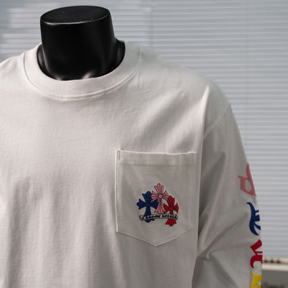 CHROME HEARTS CH MULTI-COLOR CEMETERY CROSS LONG SLEEVE T-SHIRT – 1:1 HIGH END