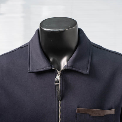 MONCLER LEATHER LOGO HALF-ZIP SWEATSHIRT– 1:1 HIGH END