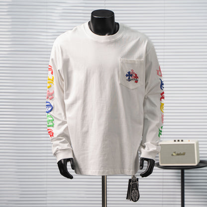 CHROME HEARTS CH MULTI-COLOR CEMETERY CROSS LONG SLEEVE T-SHIRT – 1:1 HIGH END