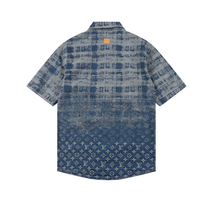 LOUIS VUITTON MONOGRAM DENIM SET – Shirt + Shorts – Blue Vintage Wash – 1:1 HIGH END