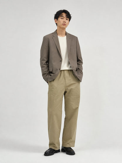 PRADA TWO-TONE LETTER LOGO LINEN-COTTON CASUAL TRACK PANTS – 1:1 HIGH END