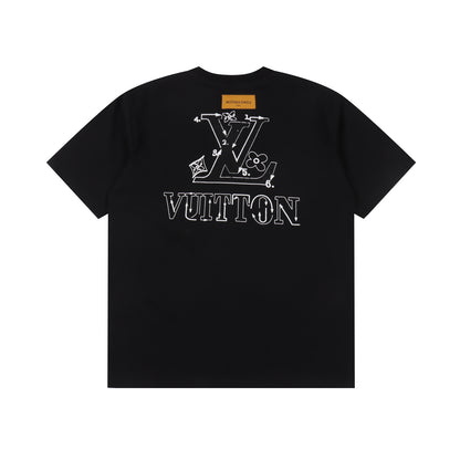 LOUIS VUITTON T-SHIRT - SCHWARZ / WEIß - SUPER CLONE 260g