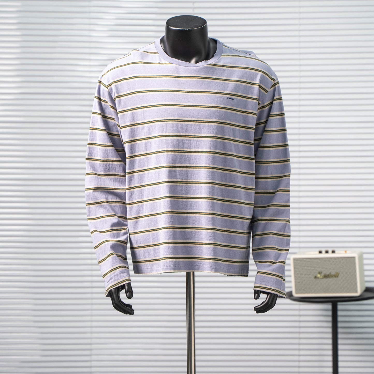 PRADA STRIPED LONG SLEEVE T-SHIRT– 1:1 HIGH END