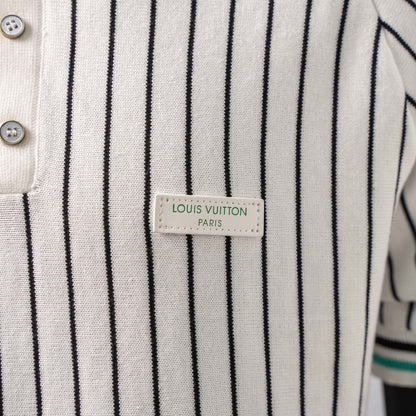 LOUIS VUITTON STRIPED KNIT SHORT-SLEEVE POLO SHIRT – 1:1 HIGH END