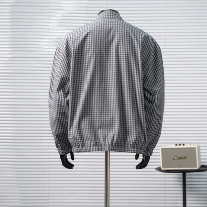 PRADA TRIANGLE LOGO CHECK REVERSIBLE COLLAR JACKET – 1:1 HIGH END