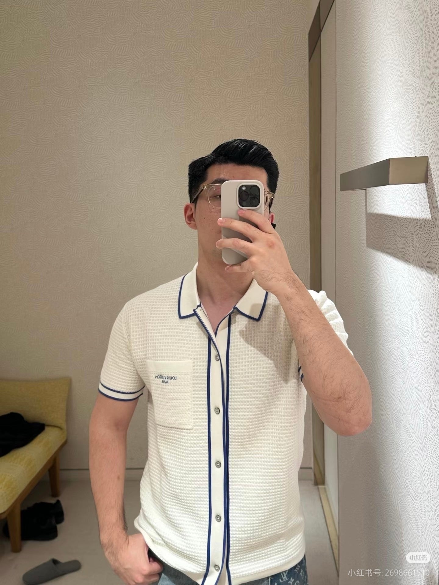 LOUIS VUITTON WAFFLE KNIT POCKET POLO SHIRT– 1:1 HIGH END